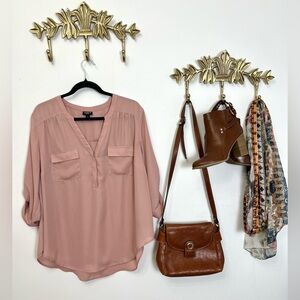 Dusty rose Chic blouse Xl/1X ptp 25”